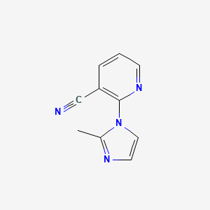 molecular formula C10H8N4 B2466261 2-(2-甲基-1H-咪唑-1-基)吡啶-3-碳腈 CAS No. 684648-78-0