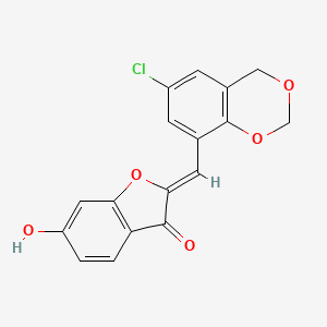 molecular formula C17H11ClO5 B2466262 (Z)-2-((6-chloro-4H-benzo[d][1,3]dioxin-8-yl)methylene)-6-hydroxybenzofuran-3(2H)-one CAS No. 637753-49-2