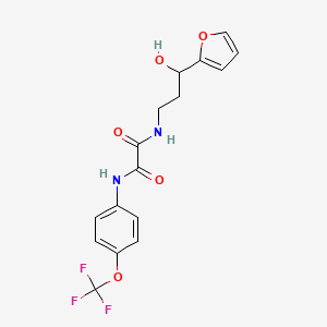 molecular formula C16H15F3N2O5 B2466266 N1-(3-(呋喃-2-基)-3-羟基丙基)-N2-(4-(三氟甲氧基)苯基)草酰胺 CAS No. 1421498-67-0