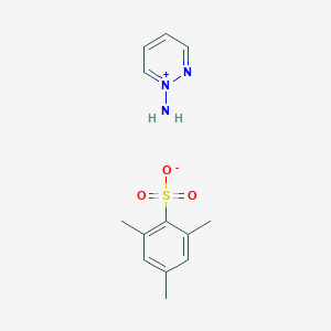 molecular formula C13H17N3O3S B2466269 1-Aminopyridazin-1-ium 2,4,6-trimethylbenzene-1-sulfonate CAS No. 39996-54-8