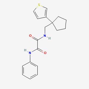 molecular formula C18H20N2O2S B2466276 N1-苯基-N2-((1-(噻吩-3-基)环戊基)甲基)草酰胺 CAS No. 2034518-52-8