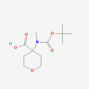 molecular formula C12H21NO5 B2466277 4-[甲基-[(2-甲基丙-2-基)氧羰基]氨基]氧杂-4-羧酸 CAS No. 1408729-50-9