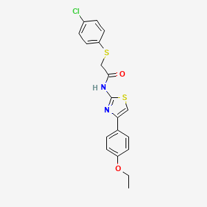 molecular formula C19H17ClN2O2S2 B2466279 2-((4-chlorophenyl)thio)-N-(4-(4-ethoxyphenyl)thiazol-2-yl)acetamide CAS No. 919472-12-1