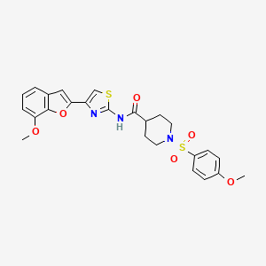 N-(4-(7-methoxybenzofuran-2-yl)thiazol-2-yl)-1-((4-methoxyphenyl)sulfonyl)piperidine-4-carboxamide