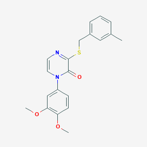 1-(3,4-dimethoxyphenyl)-3-((3-methylbenzyl)thio)pyrazin-2(1H)-one