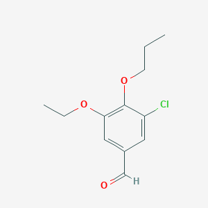 molecular formula C12H15ClO3 B2466304 3-氯-5-乙氧基-4-丙氧基苯甲醛 CAS No. 743456-82-8
