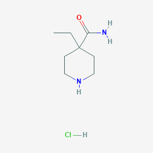 molecular formula C8H17ClN2O B2466307 4-Ethylpiperidine-4-carboxamide hydrochloride CAS No. 1233026-60-2