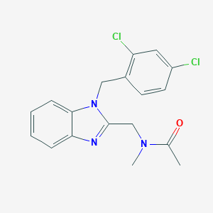 molecular formula C18H17Cl2N3O B246631 N-{[1-(2,4-dichlorobenzyl)-1H-benzimidazol-2-yl]methyl}-N-methylacetamide 