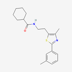 B2466319 N-(2-(4-methyl-2-(m-tolyl)thiazol-5-yl)ethyl)cyclohexanecarboxamide CAS No. 869070-22-4