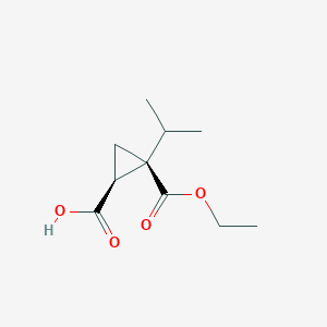 molecular formula C10H16O4 B2466335 (1S,2S)-2-乙氧羰基-2-丙-2-基环丙烷-1-羧酸 CAS No. 2155840-86-9