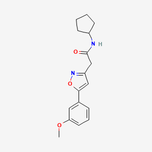 molecular formula C17H20N2O3 B2466340 N-cyclopentyl-2-(5-(3-methoxyphenyl)isoxazol-3-yl)acetamide CAS No. 952985-63-6
