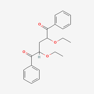 molecular formula C21H24O4 B2466341 2,4-二乙氧基-1,5-二苯基戊烷-1,5-二酮 CAS No. 379239-83-5