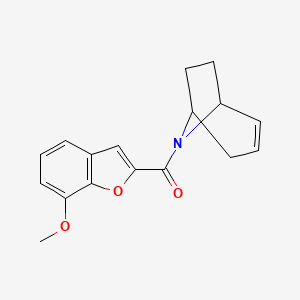 molecular formula C17H17NO3 B2466342 (1R,5S)-8-azabicyclo[3.2.1]oct-2-en-8-yl(7-methoxybenzofuran-2-yl)methanone CAS No. 1797028-42-2