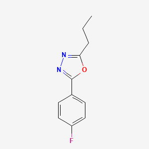 molecular formula C11H11FN2O B2466347 2-(4-Fluorophenyl)-5-propyl-1,3,4-oxadiazole CAS No. 446052-65-9