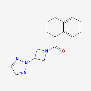 molecular formula C16H18N4O B2466349 1,2,3,4-Tetrahydronaphthalen-1-yl-[3-(triazol-2-yl)azetidin-1-yl]methanone CAS No. 2415524-75-1