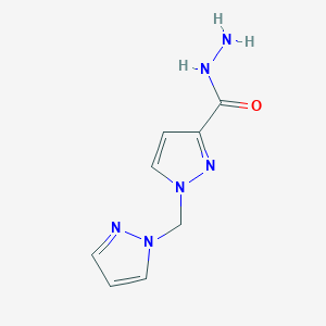 molecular formula C8H10N6O B2466355 1-(1H-pyrazol-1-ylmethyl)-1H-pyrazole-3-carbohydrazide CAS No. 1004192-91-9