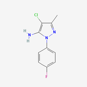 molecular formula C10H9ClFN3 B2466365 4-Chloro-1-(4-fluorophenyl)-3-methyl-1H-pyrazol-5-amine CAS No. 1249029-93-3