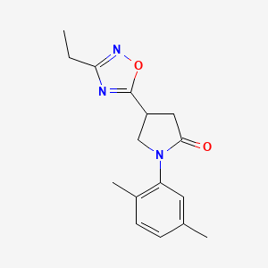 molecular formula C16H19N3O2 B2466384 1-(2,5-Dimethylphenyl)-4-(3-ethyl-1,2,4-oxadiazol-5-yl)pyrrolidin-2-one CAS No. 1172335-82-8