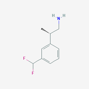 molecular formula C10H13F2N B2466389 (2S)-2-[3-(Difluoromethyl)phenyl]propan-1-amine CAS No. 2248187-41-7