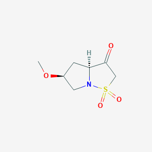 molecular formula C7H11NO4S B2466390 (3aS,5S)-5-methoxy-hexahydro-1lambda6-pyrrolo[1,2-b][1,2]thiazole-1,1,3-trione CAS No. 2260917-74-4