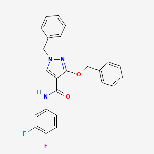 molecular formula C24H19F2N3O2 B2466401 1-benzyl-3-(benzyloxy)-N-(3,4-difluorophenyl)-1H-pyrazole-4-carboxamide CAS No. 1013756-66-5