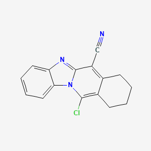 molecular formula C16H12ClN3 B2466418 11-氯-7,8,9,10-四氢苯并咪唑并[1,2-b]异喹啉-6-腈 CAS No. 163080-53-3