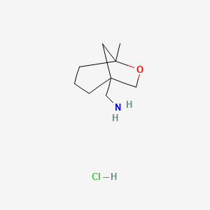 molecular formula C9H18ClNO B2466427 (5-甲基-6-氧代双环[3.2.1]辛烷-1-基)甲胺；盐酸盐 CAS No. 2260936-28-3