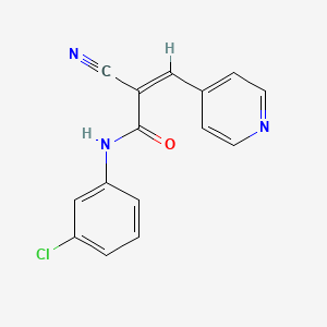 molecular formula C15H10ClN3O B2466429 (Z)-N-(3-氯苯基)-2-氰基-3-吡啶-4-基丙-2-烯酰胺 CAS No. 358281-63-7