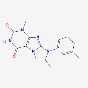 molecular formula C16H15N5O2 B2466430 4,7-二甲基-6-(3-甲基苯基)嘌呤[7,8-a]咪唑-1,3-二酮 CAS No. 123496-47-9