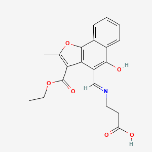 molecular formula C20H19NO6 B2466432 (Z)-3-(((3-(乙氧羰基)-2-甲基-5-氧代萘并[1,2-b]呋喃-4(5H)-亚甲基)氨基)丙酸 CAS No. 637755-71-6