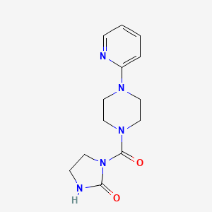 molecular formula C13H17N5O2 B2466434 1-(4-(吡啶-2-基)哌嗪-1-羰基)咪唑烷-2-酮 CAS No. 2034417-31-5