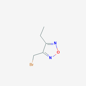 molecular formula C5H7BrN2O B2466435 3-(溴甲基)-4-乙基-1,2,5-噁二唑 CAS No. 1934602-52-4