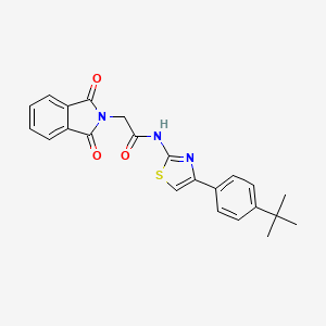 molecular formula C23H21N3O3S B2466442 N-(4-(4-(tert-butyl)phenyl)thiazol-2-yl)-2-(1,3-dioxoisoindolin-2-yl)acetamide CAS No. 476319-47-8