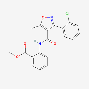molecular formula C19H15ClN2O4 B2466464 2-((3-(2-氯苯基)-5-甲基异恶唑-4-基)氨基羰基)苯甲酸甲酯 CAS No. 301680-63-7
