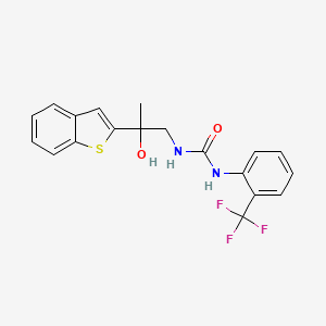 molecular formula C19H17F3N2O2S B2466467 1-(2-(Benzo[b]thiophen-2-yl)-2-hydroxypropyl)-3-(2-(trifluoromethyl)phenyl)urea CAS No. 2034351-76-1