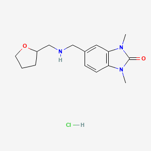 B2466491 1,3-Dimethyl-5-{[(tetrahydro-furan-2-ylmethyl)-amino]-methyl}-1,3-dihydro-benzoimidazol-2-one hydrochloride CAS No. 1046806-89-6