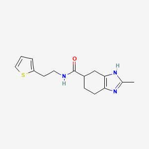 molecular formula C15H19N3OS B2466502 2-甲基-N-(2-(噻吩-2-基)乙基)-4,5,6,7-四氢-1H-苯并[d]咪唑-5-甲酰胺 CAS No. 2034452-02-1