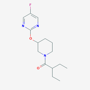 molecular formula C15H22FN3O2 B2466526 2-Ethyl-1-(3-((5-fluoropyrimidin-2-yl)oxy)piperidin-1-yl)butan-1-one CAS No. 2034436-26-3