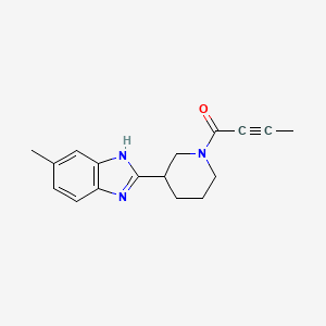 1-[3-(5-methyl-1H-1,3-benzodiazol-2-yl)piperidin-1-yl]but-2-yn-1-one
