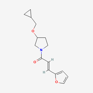 (E)-1-(3-(cyclopropylmethoxy)pyrrolidin-1-yl)-3-(furan-2-yl)prop-2-en-1-one