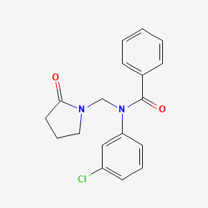 molecular formula C18H17ClN2O2 B2466531 N-(3-氯苯基)-N-((2-氧代吡咯烷-1-基)甲基)苯甲酰胺 CAS No. 852155-36-3