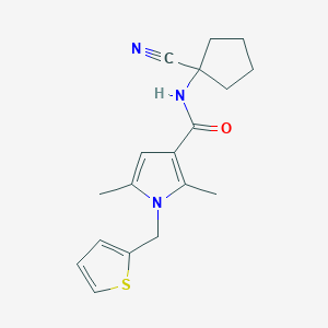 molecular formula C18H21N3OS B2466538 N-(1-cyanocyclopentyl)-2,5-dimethyl-1-[(thiophen-2-yl)methyl]-1H-pyrrole-3-carboxamide CAS No. 1424396-99-5