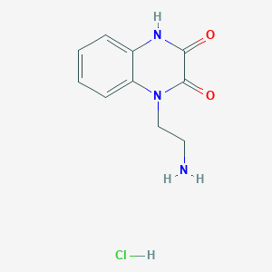 molecular formula C10H12ClN3O2 B2466539 1-(2-aminoethyl)-3-hydroxyquinoxalin-2(1H)-one hydrochloride CAS No. 1351393-90-2