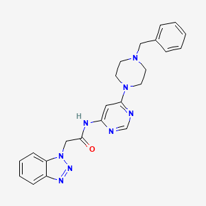 molecular formula C23H24N8O B2466551 2-(1H-苯并[d][1,2,3]三唑-1-基)-N-(6-(4-苄基哌嗪-1-基)嘧啶-4-基)乙酰胺 CAS No. 1396858-53-9