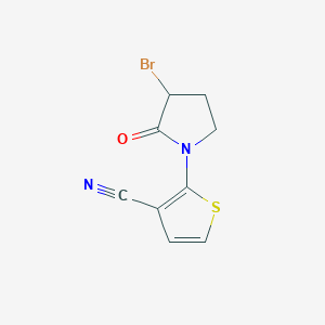 molecular formula C9H7BrN2OS B2466552 2-(3-溴-2-氧代吡咯烷-1-基)噻吩-3-腈 CAS No. 874593-96-1
