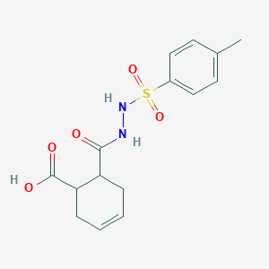 molecular formula C15H18N2O5S B2466555 6-({2-[(4-甲苯磺酰)肼基]羰基}-3-环己烯-1-羧酸 CAS No. 239809-40-6