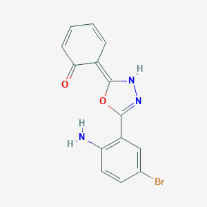 (6Z)-6-[5-(2-amino-5-bromophenyl)-3H-1,3,4-oxadiazol-2-ylidene]cyclohexa-2,4-dien-1-one
