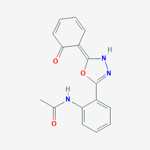N-[2-[(2Z)-2-(6-oxocyclohexa-2,4-dien-1-ylidene)-3H-1,3,4-oxadiazol-5-yl]phenyl]acetamide