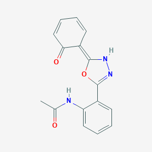 molecular formula C16H13N3O3 B246658 N-[2-[(2Z)-2-(6-oxocyclohexa-2,4-dien-1-ylidene)-3H-1,3,4-oxadiazol-5-yl]phenyl]acetamide 