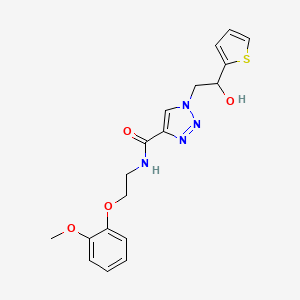 1-(2-hydroxy-2-(thiophen-2-yl)ethyl)-N-(2-(2-methoxyphenoxy)ethyl)-1H-1,2,3-triazole-4-carboxamide